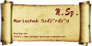 Marischek Szórád névjegykártya